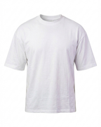 White Oversized Cotton T-Shirt for Men & Women 280GSM | Relaxed Loose Fit Drop Shoulder Half Sleeve Crew Neck Tee | Casual College Wear | Free Size