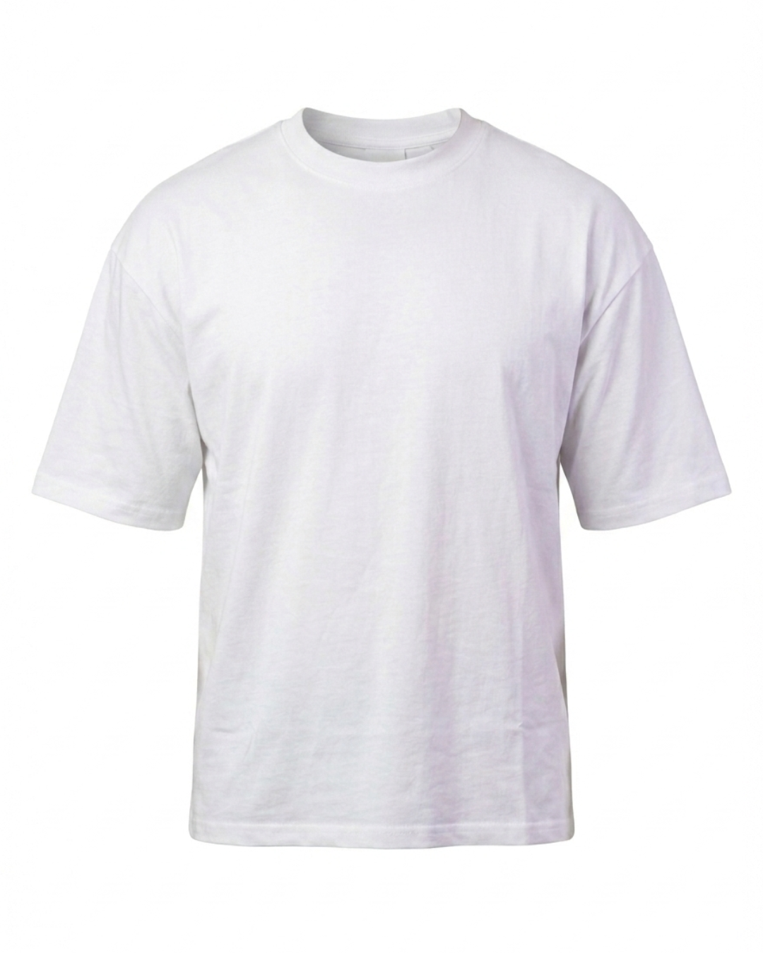 White Oversized Cotton T-Shirt for Men & Women 280GSM | Relaxed Loose Fit Drop Shoulder Half Sleeve Crew Neck Tee | Casual College Wear | Free Size