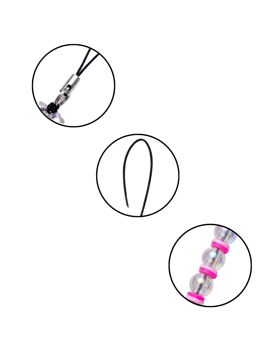 Handmade Pink Beaded Mobile Charm Strap | Cute Phone Hanging Accessory for Smartphones