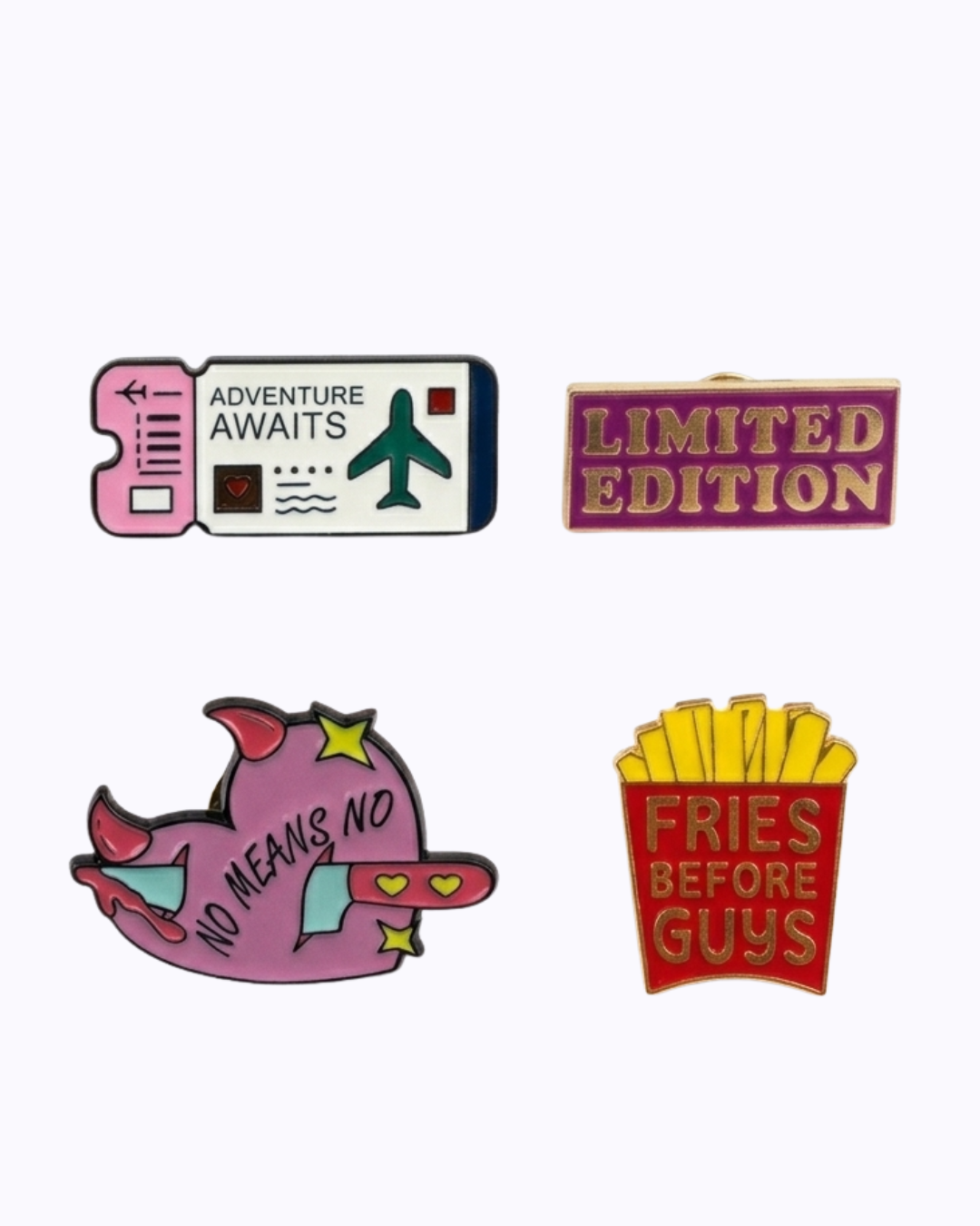 Trendy Enamel Lapel Pin Set for Backpacks, Jackets, Clothes & Wallets, Cute Sarcastic Aesthetic Metal Pins, 6-8 Piece Fashion Accessory Gift Pack