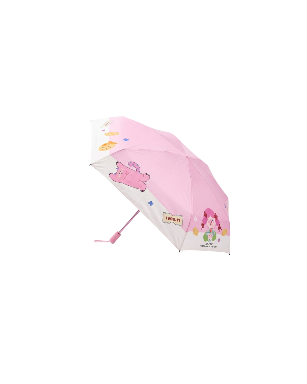 Pink Umbrella Compact Folding with Matching Carry Purse, for Women, Girls and Teens, Rain and Sun Protection