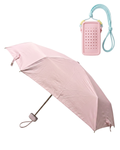Cute Mini Folding Umbrella with Croc Style Sling Bag Case, Compact 5-Fold Travel Umbrella for Women, Waterproof Lightweight Pocket Umbrella