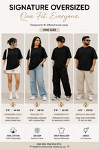 Black 100% Cotton Oversized T-Shirt Unisex Drop Shoulder 280 GSM | Premium Heavyweight Cotton | Relaxed Fit | Unisex Streetwear