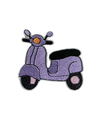 Purple Retro Scooter-Premium Embroidered Iron-On Patch for Clothes, Bags, Jackets, Jeans & Caps | Cute Cartoon, Animal & Aesthetic Badge | DIY Fabric Repair & Decoration