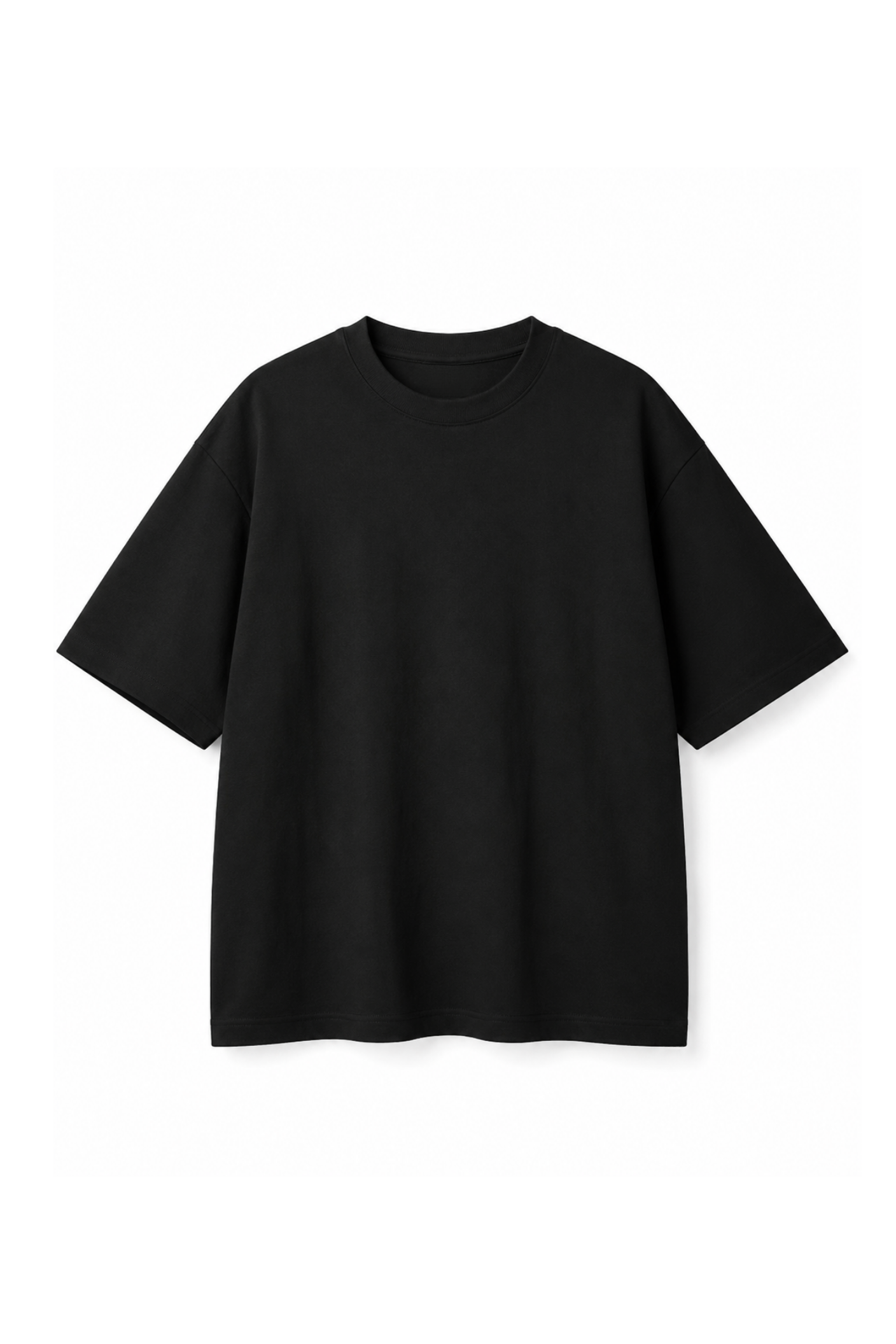 Black 100% Cotton Oversized T-Shirt Unisex Drop Shoulder 280 GSM | Premium Heavyweight Cotton | Relaxed Fit | Unisex Streetwear