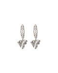 Silver Tone Pearl Hoop Earring with Bow Dangle, Drop Earring for Women, Lightweight Fashion Jewellery for Occasional Wear & Party